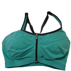 Victoria's Secret Teal VSX Sport Zip up Sports Bra Size 34DD